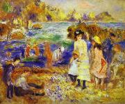 Pierre-Auguste Renoir Children at the Beach at Guernsey, Spain oil painting artist